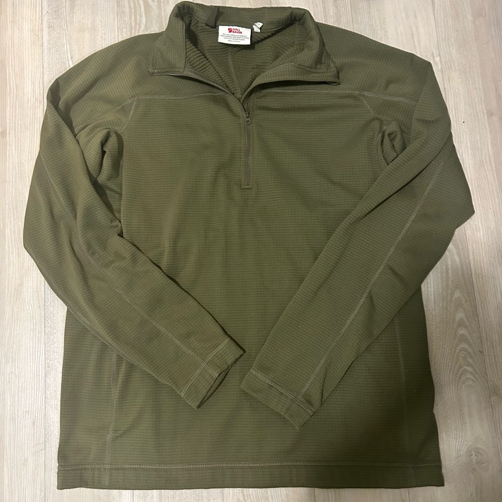 Fjallraven Men's Abisko Lite Fleece Half Zip green men’s size large pullover